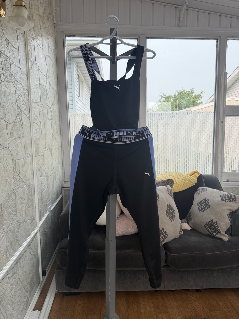 Puma Black & Lavender top and bottom activewear